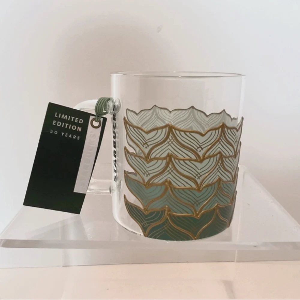 Starbucks 50th Anniversary Glass Mug New with Tags! Perfect!